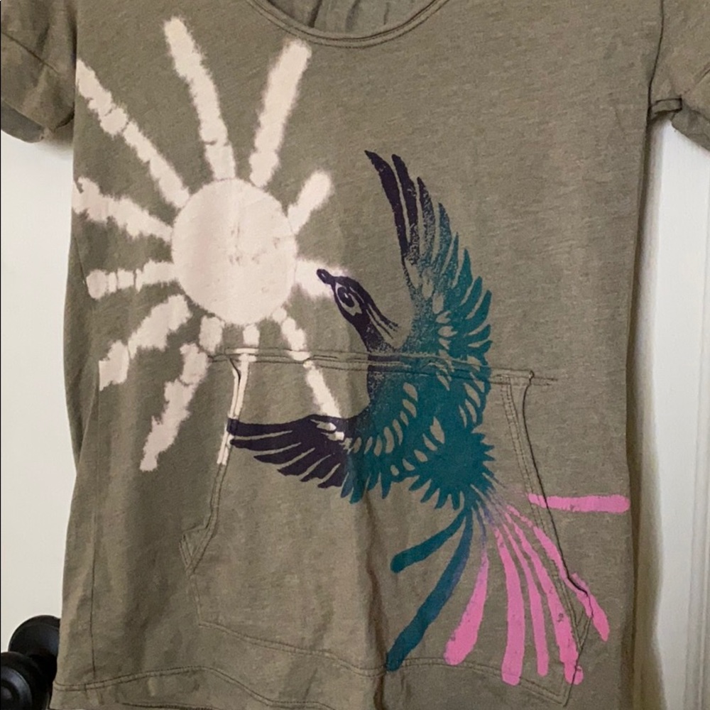 Free People Phoenix Bird Sun Tie-Dye Hood Shirt